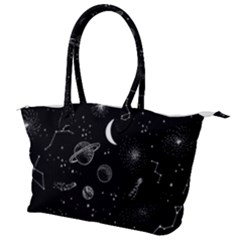 Cosmic Black Space Star Canvas Shoulder Bag