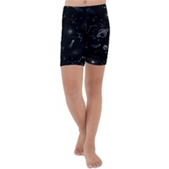 Cosmic Black Space Star Kids  Lightweight Velour Capri Yoga Leggings