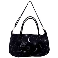 Cosmic Black Space Star Removable Strap Handbag