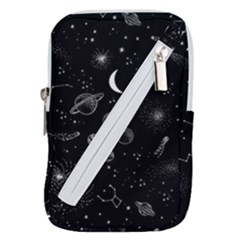 Cosmic Black Space Star Belt Pouch Bag (large)