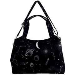 Cosmic Black Space Star Double Compartment Shoulder Bag