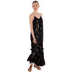 Cosmic Black Space Star Cami Maxi Ruffle Chiffon Dress