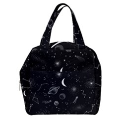 Cosmic Black Space Star Boxy Hand Bag