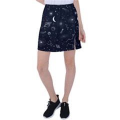 Cosmic Black Space Star Tennis Skirt