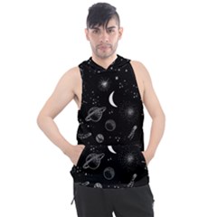 Cosmic Black Space Star Men s Sleeveless Hoodie