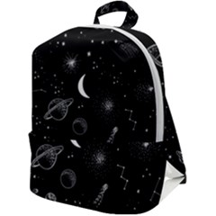 Cosmic Black Space Star Zip Up Backpack