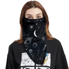 Cosmic Black Space Star Face Covering Bandana (triangle)