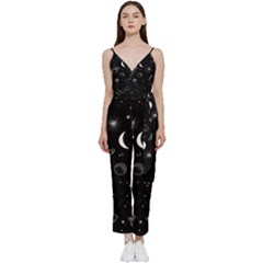 Cosmic Black Space Star V-neck Camisole Jumpsuit