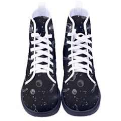 Cosmic Black Space Star Women s High-top Canvas Sneakers