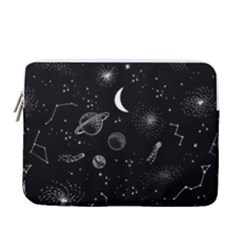 Cosmic Black Space Star 13  Vertical Laptop Sleeve Case With Pocket