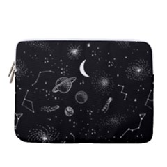 Cosmic Black Space Star 14  Vertical Laptop Sleeve Case With Pocket