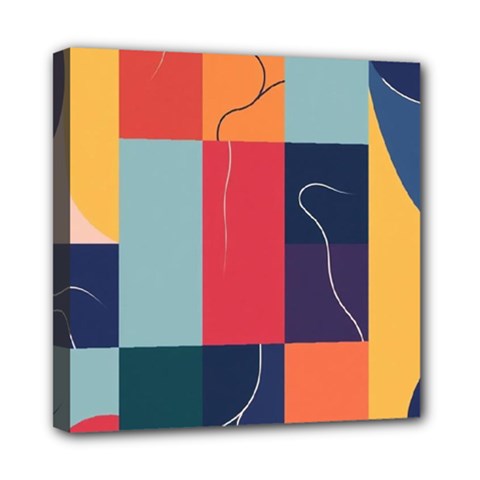  Minimalist Pattern With Simple Lines And Shapes, Creating A Clean And Modern Aesthe Mini Canvas 8  X 8  (stretched)