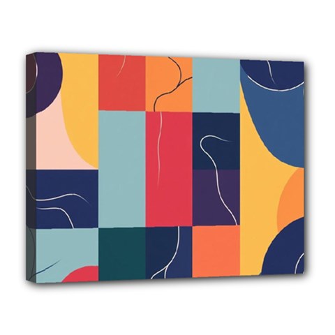  Minimalist Pattern With Simple Lines And Shapes, Creating A Clean And Modern Aesthe Canvas 14  X 11  (stretched)