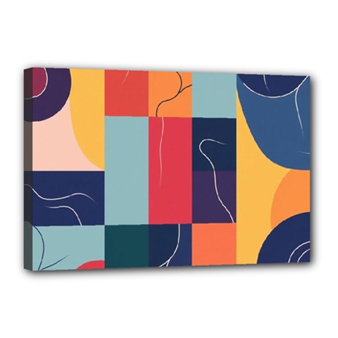  Minimalist Pattern With Simple Lines And Shapes, Creating A Clean And Modern Aesthe Canvas 18  X 12  (stretched)