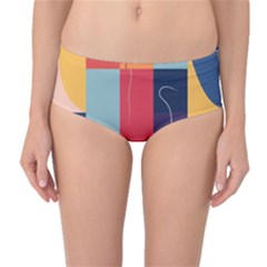  Minimalist Pattern With Simple Lines And Shapes, Creating A Clean And Modern Aesthe Mid-waist Bikini Bottoms