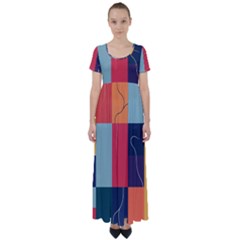  Minimalist Pattern With Simple Lines And Shapes, Creating A Clean And Modern Aesthe High Waist Short Sleeve Maxi Dress