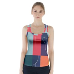  Minimalist Pattern With Simple Lines And Shapes, Creating A Clean And Modern Aesthe Racer Back Sports Top