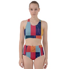  Minimalist Pattern With Simple Lines And Shapes, Creating A Clean And Modern Aesthe Racer Back Bikini Set