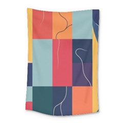  Minimalist Pattern With Simple Lines And Shapes, Creating A Clean And Modern Aesthe Small Tapestry by myclothy