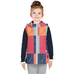  Minimalist Pattern With Simple Lines And Shapes, Creating A Clean And Modern Aesthe Kids  Hooded Puffer Vest