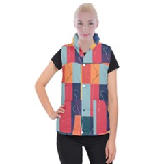  Minimalist Pattern With Simple Lines And Shapes, Creating A Clean And Modern Aesthe Women s Button Up Vest by myclothy