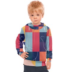  Minimalist Pattern With Simple Lines And Shapes, Creating A Clean And Modern Aesthe Kids  Hooded Pullover