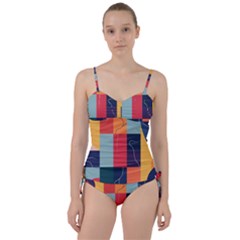  Minimalist Pattern With Simple Lines And Shapes, Creating A Clean And Modern Aesthe Sweetheart Tankini Set