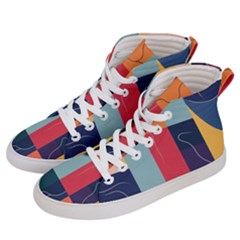  Minimalist Pattern With Simple Lines And Shapes, Creating A Clean And Modern Aesthe Men s Hi-top Skate Sneakers