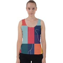  Minimalist Pattern With Simple Lines And Shapes, Creating A Clean And Modern Aesthe Velvet Tank Top