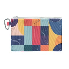  Minimalist Pattern With Simple Lines And Shapes, Creating A Clean And Modern Aesthe Canvas Cosmetic Bag (large)