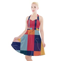  Minimalist Pattern With Simple Lines And Shapes, Creating A Clean And Modern Aesthe Halter Party Swing Dress 