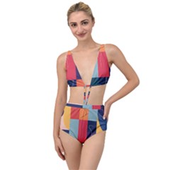  Minimalist Pattern With Simple Lines And Shapes, Creating A Clean And Modern Aesthe Tied Up Two Piece Swimsuit