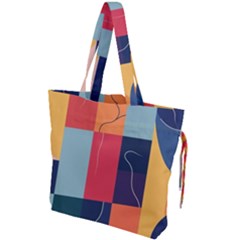  Minimalist Pattern With Simple Lines And Shapes, Creating A Clean And Modern Aesthe Drawstring Tote Bag