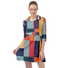  Minimalist Pattern With Simple Lines And Shapes, Creating A Clean And Modern Aesthe Mini Skater Shirt Dress