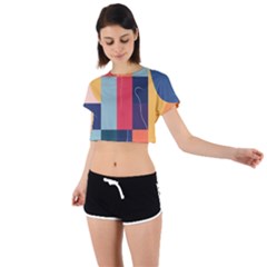  Minimalist Pattern With Simple Lines And Shapes, Creating A Clean And Modern Aesthe Tie Back Short Sleeve Crop T-shirt