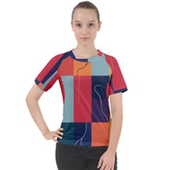  Minimalist Pattern With Simple Lines And Shapes, Creating A Clean And Modern Aesthe Women s Sport Raglan T-shirt