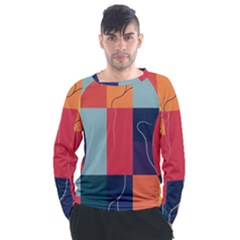  Minimalist Pattern With Simple Lines And Shapes, Creating A Clean And Modern Aesthe Men s Long Sleeve Raglan T-shirt