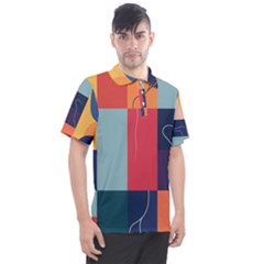  Minimalist Pattern With Simple Lines And Shapes, Creating A Clean And Modern Aesthe Men s Polo T-shirt