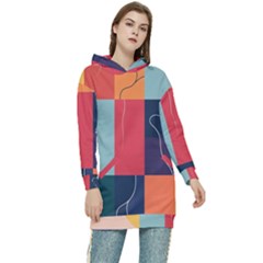  Minimalist Pattern With Simple Lines And Shapes, Creating A Clean And Modern Aesthe Women s Long Oversized Pullover Hoodie