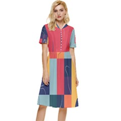  Minimalist Pattern With Simple Lines And Shapes, Creating A Clean And Modern Aesthe Button Top Knee Length Dress