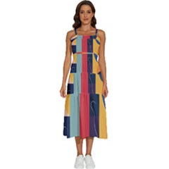  Minimalist Pattern With Simple Lines And Shapes, Creating A Clean And Modern Aesthe Sleeveless Shoulder Straps Boho Dress