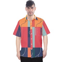  Minimalist Pattern With Simple Lines And Shapes, Creating A Clean And Modern Aesthe Men s Hawaii Shirt