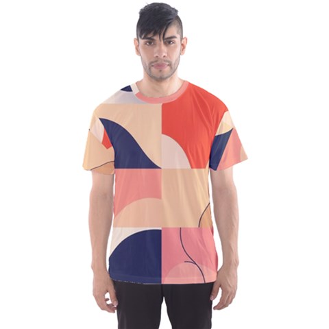 Minimalist Pattern With Simple Lines And Shapes, Creating A Clean And Modern Aesthe Men s Sport Mesh T-shirt by myclothy