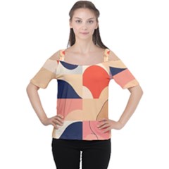 Minimalist Pattern With Simple Lines And Shapes, Creating A Clean And Modern Aesthe Cutout Shoulder T-shirt