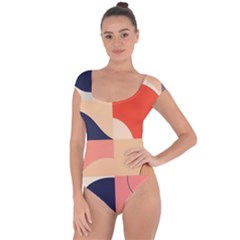 Minimalist Pattern With Simple Lines And Shapes, Creating A Clean And Modern Aesthe Short Sleeve Leotard 