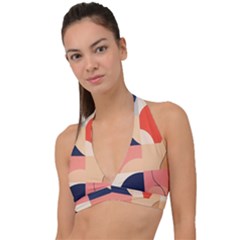 Minimalist Pattern With Simple Lines And Shapes, Creating A Clean And Modern Aesthe Halter Plunge Bikini Top