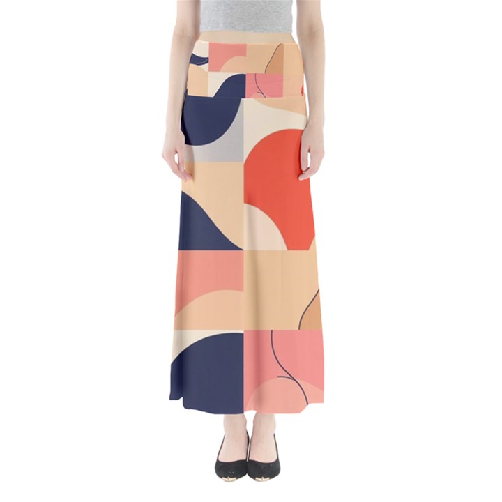 Minimalist Pattern With Simple Lines And Shapes, Creating A Clean And Modern Aesthe Full Length Maxi Skirt