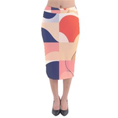 Minimalist Pattern With Simple Lines And Shapes, Creating A Clean And Modern Aesthe Velvet Midi Pencil Skirt