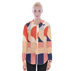 Minimalist Pattern With Simple Lines And Shapes, Creating A Clean And Modern Aesthe Womens Long Sleeve Shirt