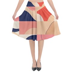 Minimalist Pattern With Simple Lines And Shapes, Creating A Clean And Modern Aesthe Flared Midi Skirt